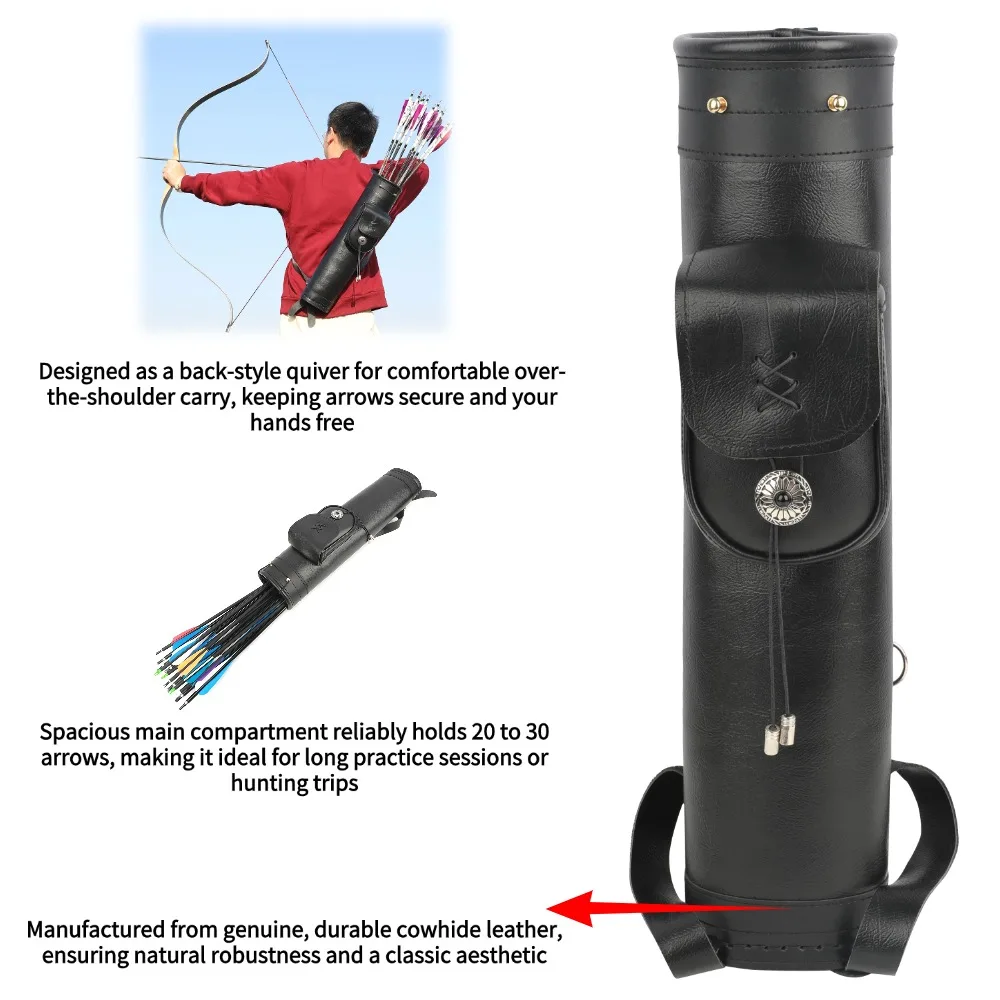 Cowhide Archery Arrow Quiver S - Quiver Arrow Back 评论和价格