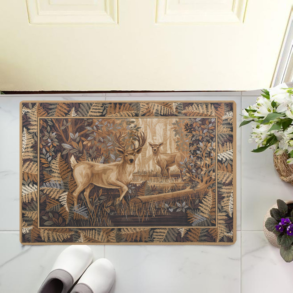 Hunting Deer Royal Vintige Fla - Hunting Outdoor Rug 评论和价格