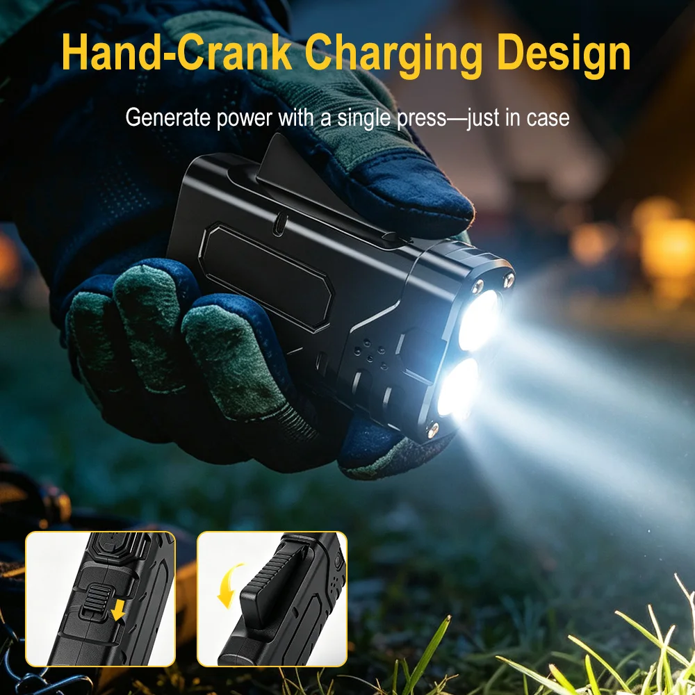 BORUIiT Hand Crank EDC LED Fla - Outdoor Hunting Bike 评论和价格