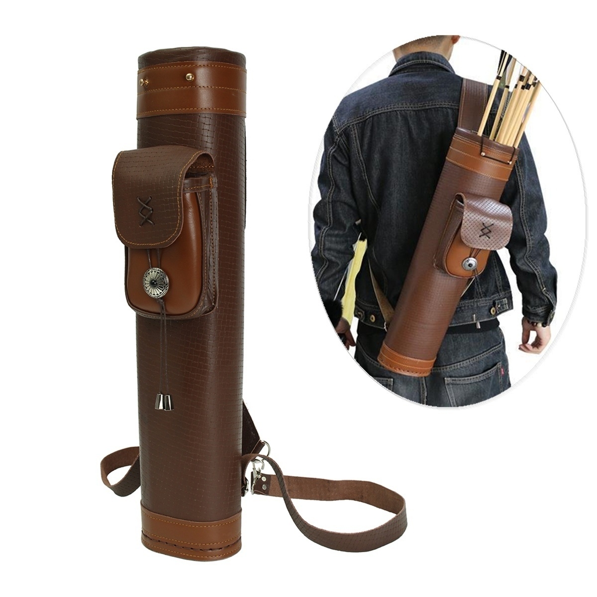 HOT Traditional Genuine Leathe - Quiver Arrow Back 评论和价格