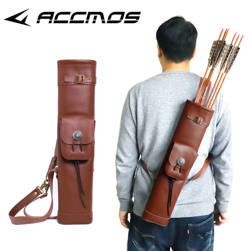 Archery Cowhide Leather Horseb - Quiver Arrow Back 评论和价格